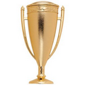 Gold Plastic Cup w/Lid (4 1/2")